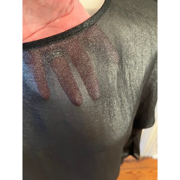 MNG Mango sheer black shimmer top M - Picture 5 of 6